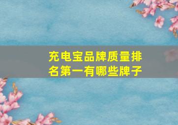 充电宝品牌质量排名第一有哪些牌子