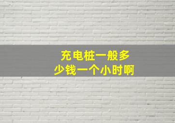 充电桩一般多少钱一个小时啊