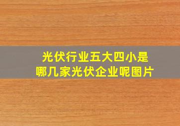 光伏行业五大四小是哪几家光伏企业呢图片