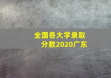 全国各大学录取分数2020广东