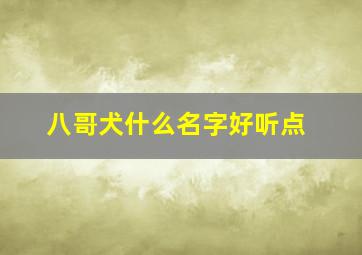 八哥犬什么名字好听点