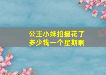 公主小妹拍摄花了多少钱一个星期啊