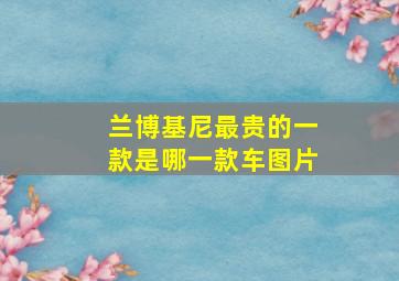 兰博基尼最贵的一款是哪一款车图片