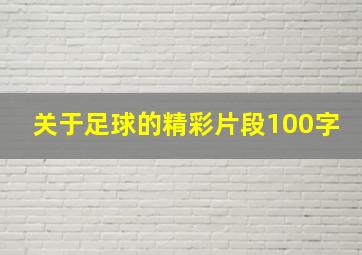 关于足球的精彩片段100字