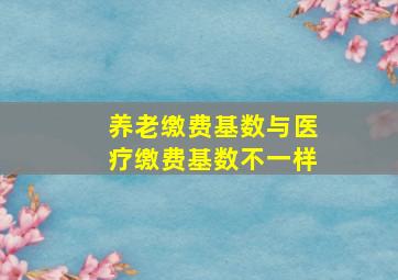 养老缴费基数与医疗缴费基数不一样