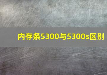 内存条5300与5300s区别