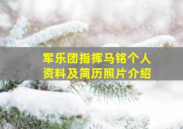 军乐团指挥马铭个人资料及简历照片介绍