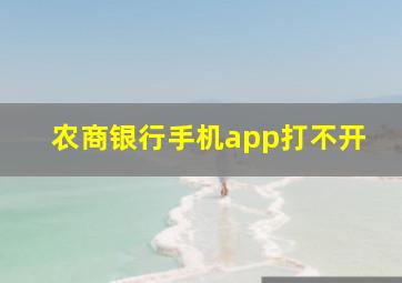 农商银行手机app打不开