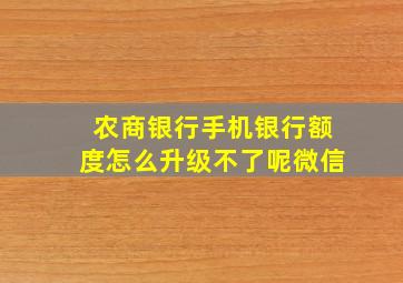 农商银行手机银行额度怎么升级不了呢微信