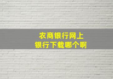 农商银行网上银行下载哪个啊