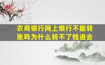 农商银行网上银行不能转账吗为什么转不了钱进去