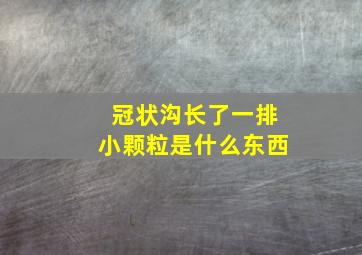 冠状沟长了一排小颗粒是什么东西