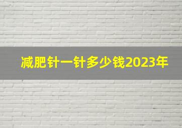 减肥针一针多少钱2023年