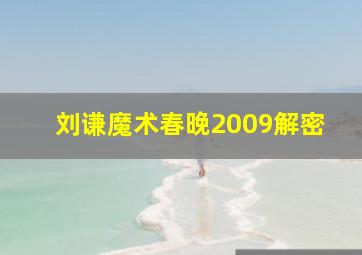 刘谦魔术春晚2009解密