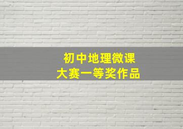 初中地理微课大赛一等奖作品