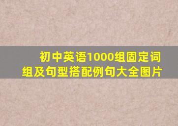 初中英语1000组固定词组及句型搭配例句大全图片