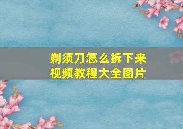 剃须刀怎么拆下来视频教程大全图片