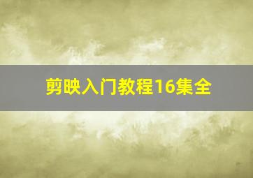 剪映入门教程16集全