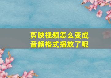 剪映视频怎么变成音频格式播放了呢