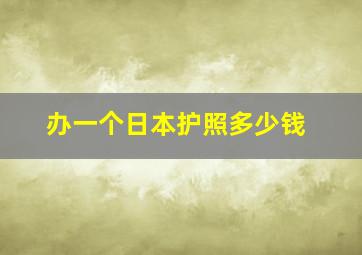 办一个日本护照多少钱