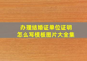 办理结婚证单位证明怎么写模板图片大全集