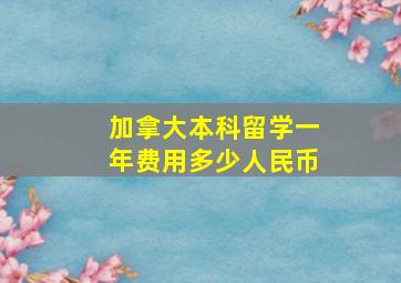 加拿大本科留学一年费用多少人民币