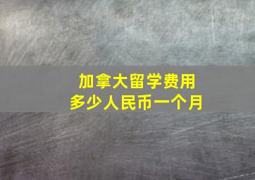 加拿大留学费用多少人民币一个月