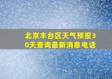 北京丰台区天气预报30天查询最新消息电话