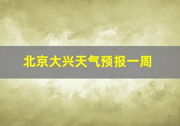 北京大兴天气预报一周