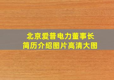 北京爱普电力董事长简历介绍图片高清大图