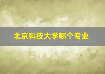 北京科技大学哪个专业