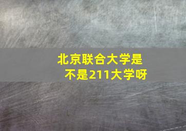 北京联合大学是不是211大学呀