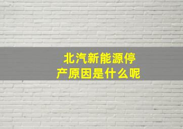 北汽新能源停产原因是什么呢