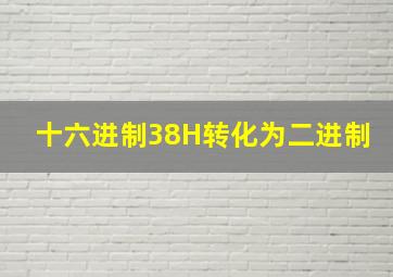 十六进制38H转化为二进制