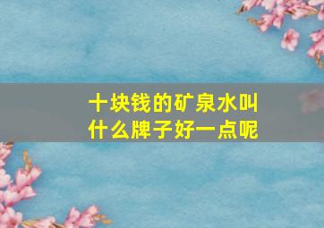 十块钱的矿泉水叫什么牌子好一点呢