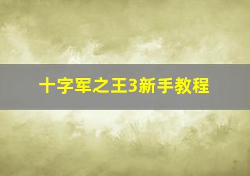 十字军之王3新手教程