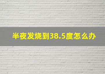 半夜发烧到38.5度怎么办