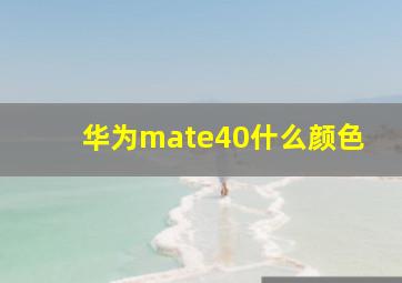 华为mate40什么颜色