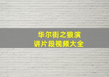 华尔街之狼演讲片段视频大全