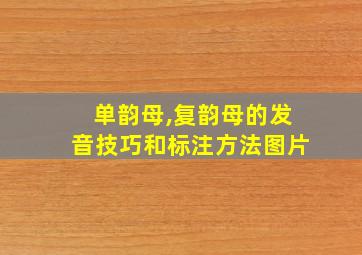 单韵母,复韵母的发音技巧和标注方法图片