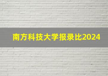 南方科技大学报录比2024