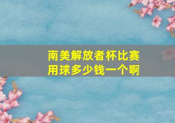 南美解放者杯比赛用球多少钱一个啊