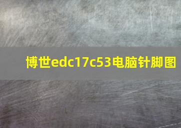 博世edc17c53电脑针脚图