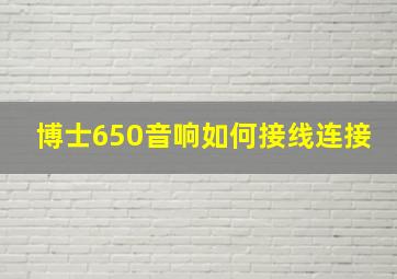 博士650音响如何接线连接