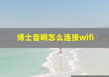 博士音响怎么连接wifi