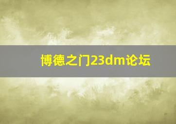 博德之门23dm论坛