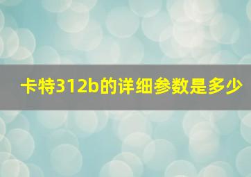 卡特312b的详细参数是多少