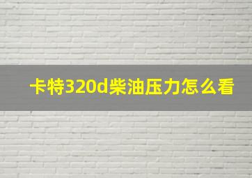 卡特320d柴油压力怎么看