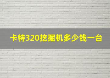 卡特320挖掘机多少钱一台