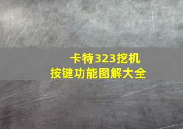 卡特323挖机按键功能图解大全